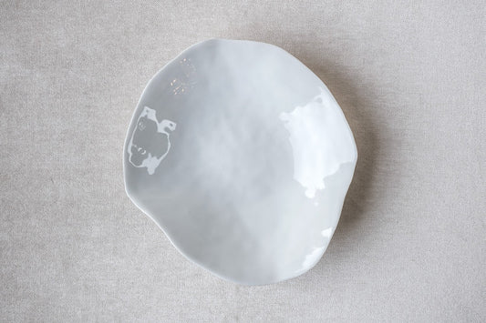 Indulge Nº5 Small White Handmade Porcelain Plate by Sarah-Linda Forrer