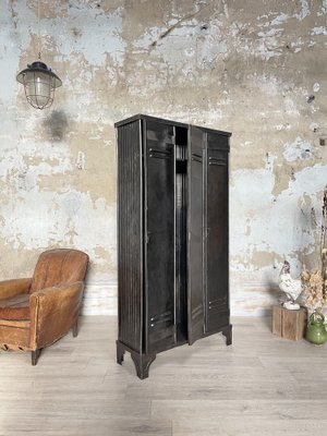 Industrial 3-Door Locker from Strafor, 1940s-UX-1776068