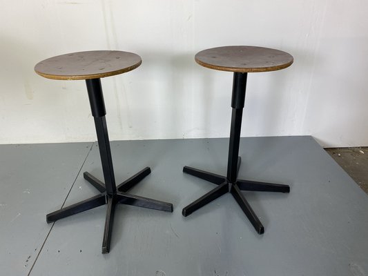 Industrial Adjustable Stools from Galvanitas, 1950s-1960s, Set of 2-DE-1722656