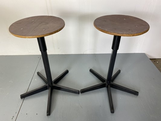 Industrial Adjustable Stools from Galvanitas, 1950s-1960s, Set of 2-DE-1722656