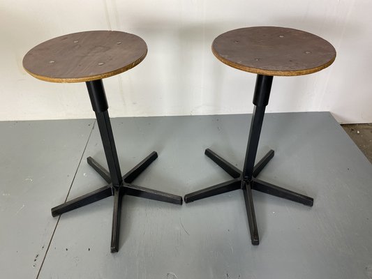 Industrial Adjustable Stools from Galvanitas, 1950s-1960s, Set of 2-DE-1722656