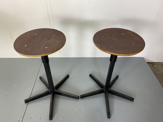 Industrial Adjustable Stools from Galvanitas, 1950s-1960s, Set of 2-DE-1722656