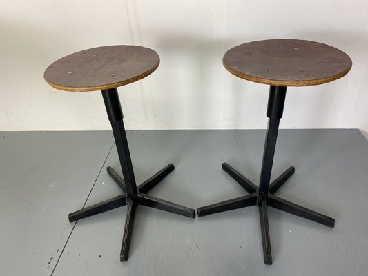 Industrial Adjustable Stools from Galvanitas, 1950s-1960s, Set of 2-DE-1722656