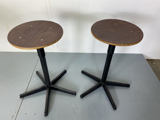 Industrial Adjustable Stools from Galvanitas, 1950s-1960s, Set of 2-DE-1722656