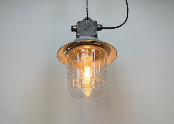 Industrial Aluminium Light with Glass Cover from Elektrosvit, 1970s-CGF-1703762