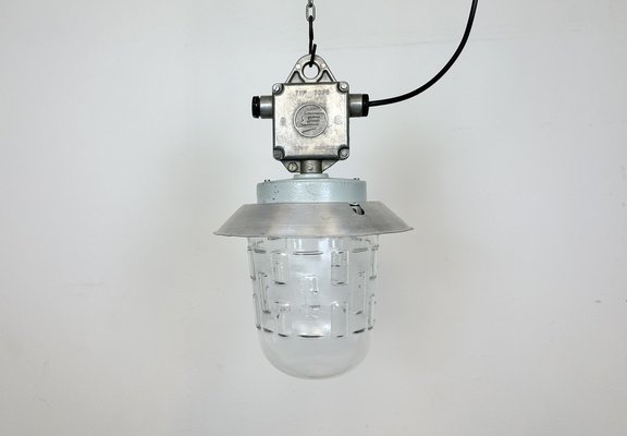 Industrial Aluminium Light with Glass Cover from Elektrosvit, 1970s-CGF-1703762