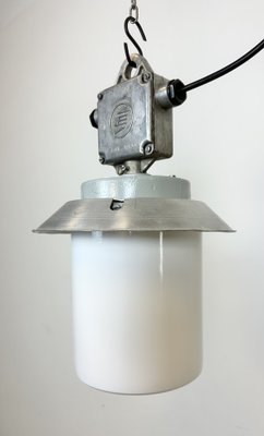 Industrial Aluminium Light with Milk Glass Cover from Elektrosvit, 1970s-CGF-1703664