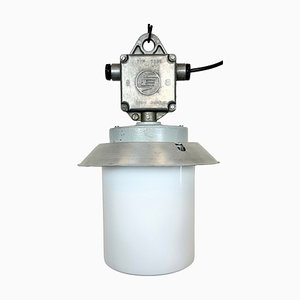 Industrial Aluminium Light with Milk Glass Cover from Elektrosvit, 1970s-CGF-1703664