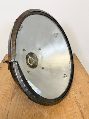 Industrial Aluminum & Glass Ceiling Lamp, 1960s-CGF-847143