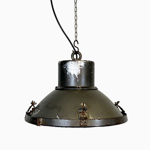 Industrial Aluminum & Glass Ceiling Lamp, 1960s-CGF-847143