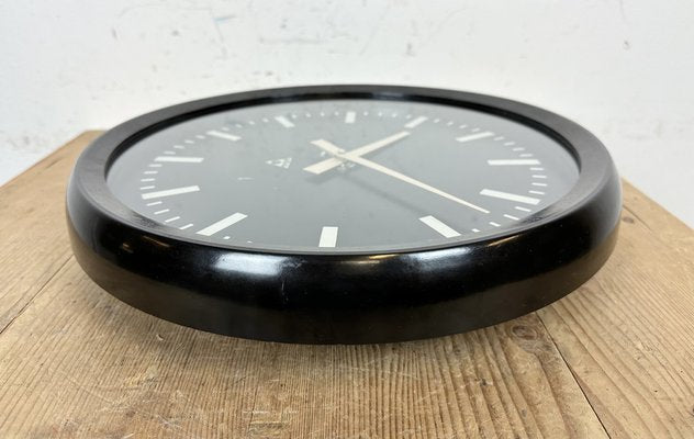 Industrial Bakelite Factory Wall Clock from Pragotron, 1970s-CGF-1718294