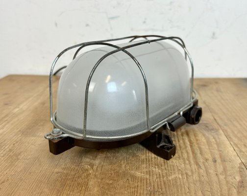 Industrial Bakelite Wall Light with Milk Glass, 1960s-CGF-1717921