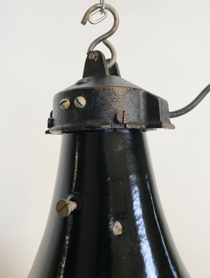 Industrial Bauhaus Black Enamel Pendant Lamp, 1930s-CGF-867555