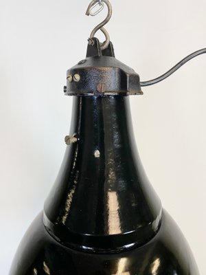 Industrial Bauhaus Black Enamel Pendant Lamp, 1930s-CGF-867555