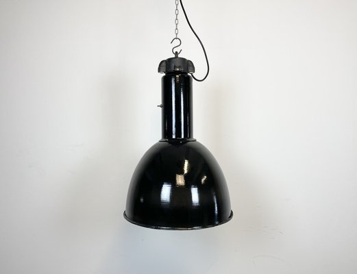 Industrial Bauhaus Black Enamel Pendant Lamp from Elektrosvit, 1930s-CGF-1233931