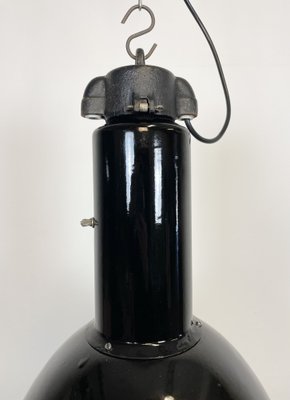 Industrial Bauhaus Black Enamel Pendant Lamp from Elektrosvit, 1930s-CGF-1233931