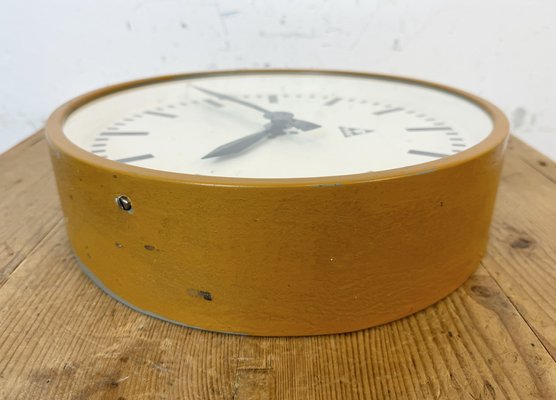 Industrial Beige Factory Wall Clock from Pragotron, 1960s-CGF-1767448