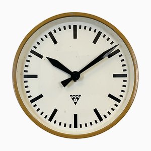 Industrial Beige Factory Wall Clock from Pragotron, 1960s-CGF-1767448