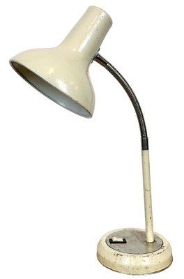 Industrial Beige Gooseneck Table Lamp from Polam, 1960s-CGF-1718323