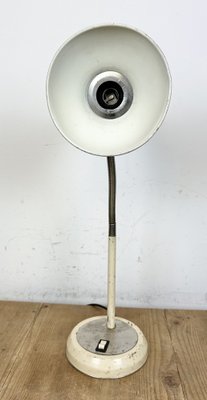 Industrial Beige Gooseneck Table Lamp from Polam, 1960s-CGF-1718323