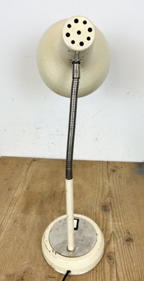 Industrial Beige Gooseneck Table Lamp from Polam, 1960s-CGF-1718323