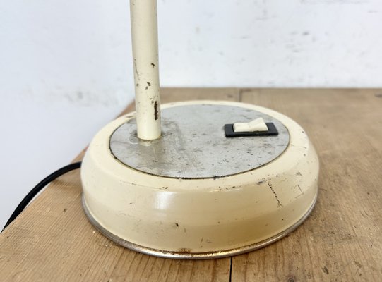 Industrial Beige Gooseneck Table Lamp from Polam, 1960s-CGF-1718323