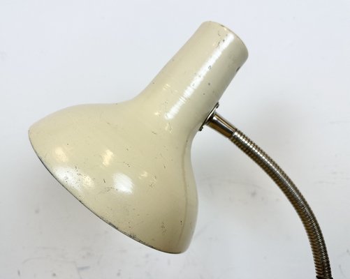 Industrial Beige Gooseneck Table Lamp from Polam, 1960s-CGF-1718323