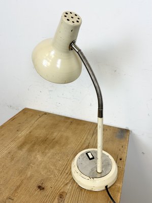 Industrial Beige Gooseneck Table Lamp from Polam, 1960s-CGF-1718323