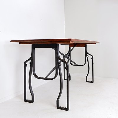 Industrial Bistro Table in Wood and Wrought Iron-NYF-2019014