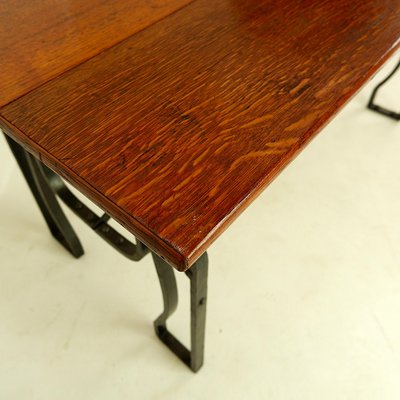 Industrial Bistro Table in Wood and Wrought Iron-NYF-2019014