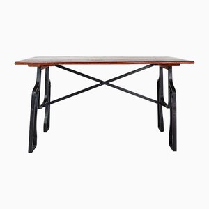 Industrial Bistro Table in Wood and Wrought Iron-NYF-2019014