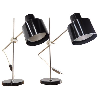 Industrial Black Bakelite Table Lamps, Czechoslovakia, 1970s, Set of 2-TZ-733829