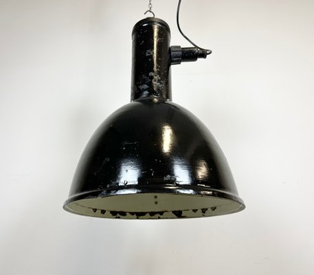 Industrial Black Enamel Factory Hanging Lamp, 1950s-CGF-1720930