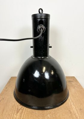 Industrial Black Enamel Factory Hanging Lamp, 1950s-CGF-1720930