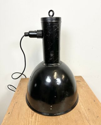 Industrial Black Enamel Factory Hanging Lamp, 1950s-CGF-1720930