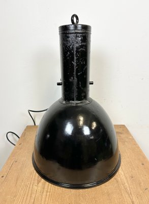 Industrial Black Enamel Factory Hanging Lamp, 1950s-CGF-1720930