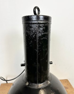 Industrial Black Enamel Factory Hanging Lamp, 1950s-CGF-1720930