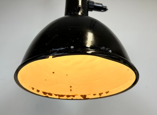 Industrial Black Enamel Factory Hanging Lamp, 1950s-CGF-1720930