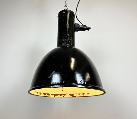 Industrial Black Enamel Factory Hanging Lamp, 1950s-CGF-1720930