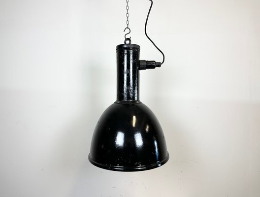 Industrial Black Enamel Factory Hanging Lamp, 1950s-CGF-1720930