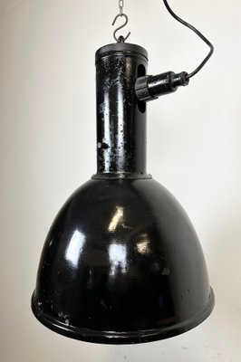 Industrial Black Enamel Factory Hanging Lamp, 1950s-CGF-1720930