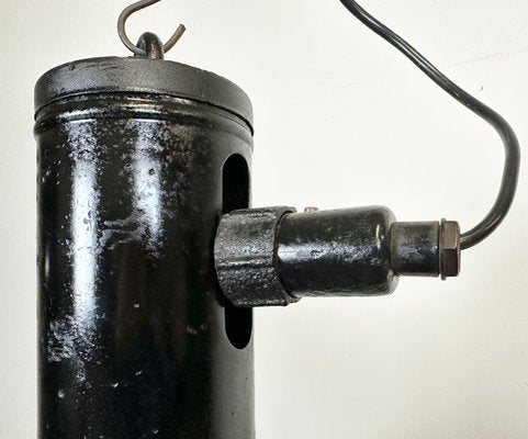 Industrial Black Enamel Factory Hanging Lamp, 1950s-CGF-1720930