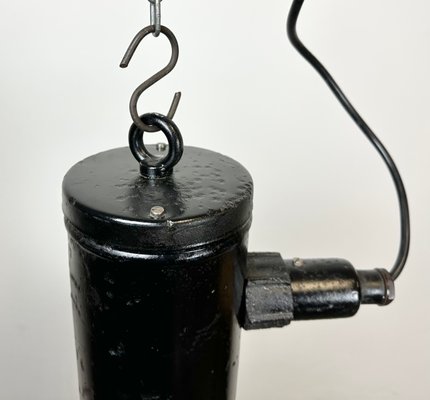 Industrial Black Enamel Factory Hanging Lamp, 1950s-CGF-1720930