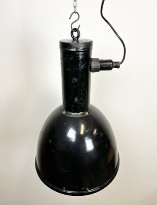 Industrial Black Enamel Factory Hanging Lamp, 1950s-CGF-1720930