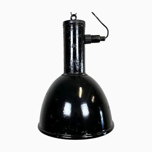 Industrial Black Enamel Factory Hanging Lamp, 1950s-CGF-1720930