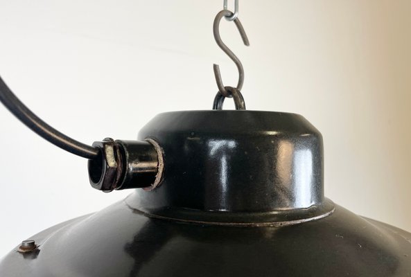 Industrial Black Enamel Factory Hanging Lamp from Elektrosvit, 1960s-CGF-1268345