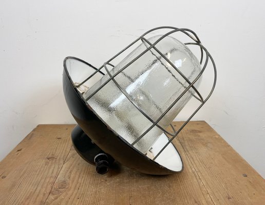 Industrial Black Enamel Factory Hanging Lamp from Elektrosvit, 1960s-CGF-1268345