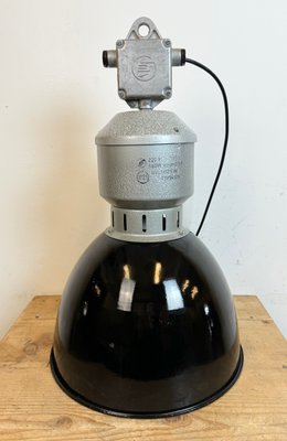 Industrial Black Enamel Factory Lamp from Elektrosvit, 1960s-CGF-1785026