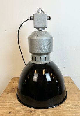 Industrial Black Enamel Factory Lamp from Elektrosvit, 1960s-CGF-1785026