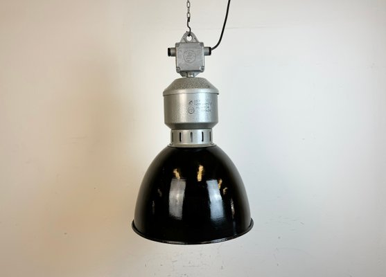 Industrial Black Enamel Factory Lamp from Elektrosvit, 1960s-CGF-1785026